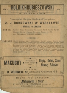 Rolnik Hrubieszowski. R. 2, Nr 4 (17 lutego 1913)