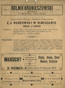 Rolnik Hrubieszowski. R. 2, nr 6 (5 kwietnia 1913)