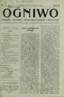 Ogniwo : tygodnik naukowy, społeczny, literacki i polityczny. R. 2, Nr 4 (10/23 stycznia 1904)