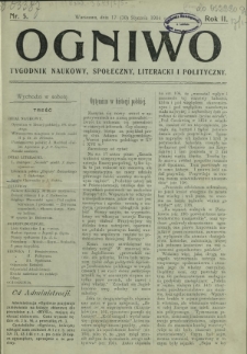 Ogniwo : tygodnik naukowy, społeczny, literacki i polityczny. R. 2, Nr 5 (17/30 stycznia 1904)