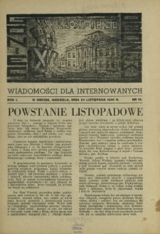Goniec Obozowy : wiadomości dla internowanych R. 1, Nr 13 (24 listopada 1940)
