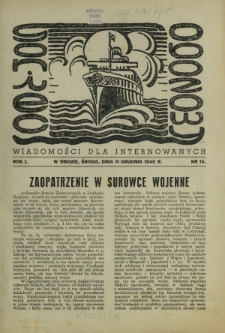 Goniec Obozowy : wiadomości dla internowanych R. 1, Nr 15 (11 grudnia 1940)