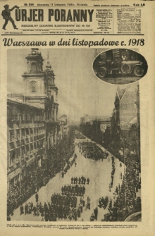 Kurjer Poranny : niedzielny dodatek ilustrowany do R.52, No 314 (11 listopada 1928)