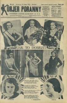 Kurjer Poranny : tygodniowy dodatek ilustrowany do R. 56, No 45 (14 lutego 1932)