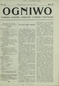 Ogniwo : tygodnik naukowy, społeczny, literacki i polityczny. R. 2, Nr 12 (6/10 marca 1904)