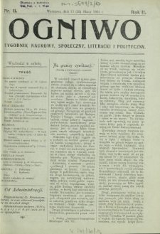 Ogniwo : tygodnik naukowy, społeczny, literacki i polityczny. R. 2, Nr 13 (13/26 marca 1904)