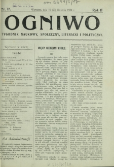 Ogniwo : tygodnik naukowy, społeczny, literacki i polityczny. R. 2, Nr 17 (10/23 kwietnia 1904)