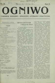 Ogniwo : tygodnik naukowy, społeczny, literacki i polityczny. R. 2, Nr 21 (8/21 maja 1904)