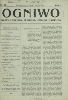 Ogniwo : tygodnik naukowy, społeczny, literacki i polityczny. R. 2, Nr 24 (29 maja/11 czerwca 1904)