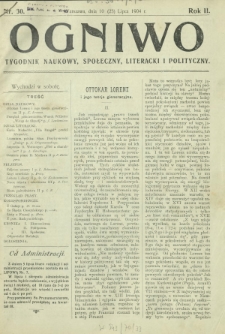 Ogniwo : tygodnik naukowy, społeczny, literacki i polityczny. R. 2, Nr 30 (10/23 lipca 1904)