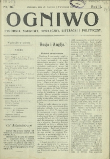 Ogniwo : tygodnik naukowy, społeczny, literacki i polityczny. R. 2, Nr 36 (21 sierpnia/3 września 1904)