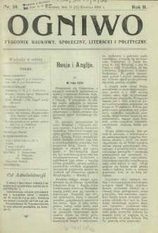 Ogniwo : tygodnik naukowy, społeczny, literacki i polityczny. R. 2, Nr 39 (11/24 września 1904)