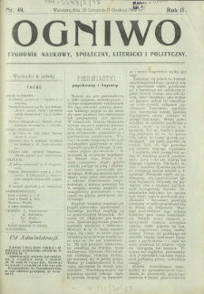 Ogniwo : tygodnik naukowy, społeczny, literacki i polityczny. R. 2, Nr 49 (20 listopada/3 grudnia 1904)
