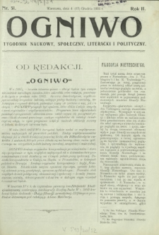Ogniwo : tygodnik naukowy, społeczny, literacki i polityczny. R. 2, Nr 51 (4/17 grudnia 1904)