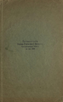 Sprawozdanie Prezesa Prokuratorii Generalnej Rzeczypospolitej Polskiej za Rok 1934