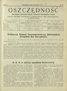 Oszczędność : dwutygodnik poświęcony sprawie organizacji oszczędności w Polsce. R. 8, nr 12 (30 czerwca 1932)