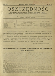Oszczędność : dwutygodnik poświęcony sprawie organizacji oszczędności w Polsce. R. 12, nr 23-24 (31 grudnia 1936)