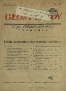 Głos Prawdy : organ radykalizmu polskiego. R. 6, Nr 241 (15 kwietnia 1928)