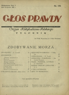 Głos Prawdy : organ radykalizmu polskiego. R. 5, Nr 176 (27 stycznia 1927)