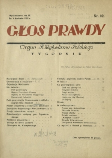 Głos Prawdy : organ radykalizmu polskiego. R. 3, Nr 82 (4 kwietnia 1925)
