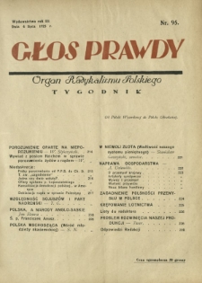 Głos Prawdy : organ radykalizmu polskiego. R. 3, Nr 95 (4 lipca 1925)