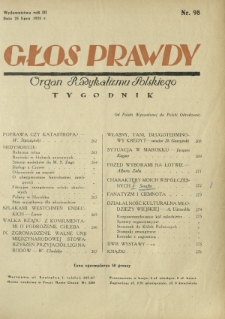 Głos Prawdy : organ radykalizmu polskiego. R. 3, Nr 98 (25 lipca 1925)