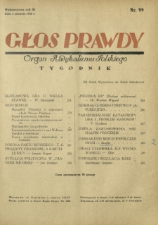 Głos Prawdy : organ radykalizmu polskiego. R. 3, Nr 99 (1 sierpnia 1925)