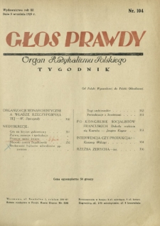 Głos Prawdy : organ radykalizmu polskiego. R. 3, Nr 104 (5 września 1925)