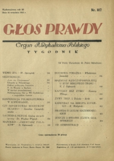 Głos Prawdy : organ radykalizmu polskiego. R. 3, Nr 107 (26 września 1925)