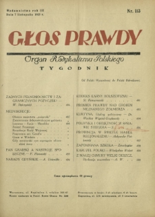 Głos Prawdy : organ radykalizmu polskiego. R. 3, Nr 113 (7 listopada 1925)