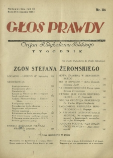 Głos Prawdy : organ radykalizmu polskiego. R. 3, Nr 116 (28 listopada 1925)