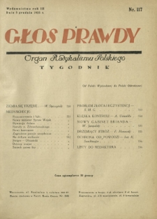 Głos Prawdy : organ radykalizmu polskiego. R. 3, Nr 117 (5 grudnia 1925)