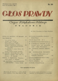 Głos Prawdy : organ radykalizmu polskiego. R. 3, Nr 118 (12 grudnia 1925)