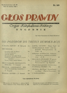 Głos Prawdy : organ radykalizmu polskiego. R. 4, Nr 149 (26 czerwca 1926)