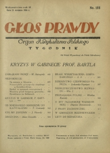 Głos Prawdy : organ radykalizmu polskiego. R. 4, Nr 155 (21 sierpnia 1926)