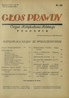 Głos Prawdy : organ radykalizmu polskiego. R. 4, Nr 156 (28 sierpnia 1926)