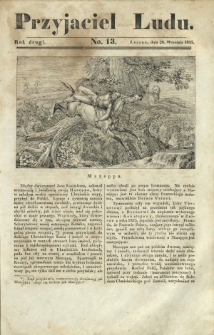 Przyjaciel Ludu : czyli tygodnik potrzebnych i pożytecznych wiadomości. R. 2, No 13 (26 września 1835)