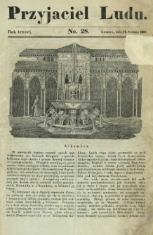 Przyjaciel Ludu : czyli tygodnik potrzebnych i pożytecznych wiadomości. R. 3, No 28 (14 stycznia 1837)