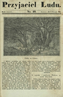 Przyjaciel Ludu : czyli tygodnik potrzebnych i pożytecznych wiadomości. R. 3, No 40 (8 kwietnia 1837)