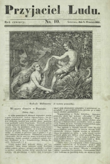 Przyjaciel Ludu : czyli tygodnik potrzebnych i pożytecznych wiadomości. R. 4, No 10 (9 września 1837)