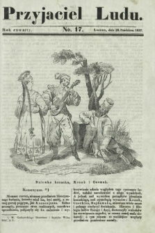 Przyjaciel Ludu : czyli tygodnik potrzebnych i pożytecznych wiadomości. R. 4, No 17 (28 października 1837)