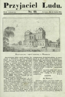 Przyjaciel Ludu : czyli tygodnik potrzebnych i pożytecznych wiadomości. R. 4, No 22 (2 grudnia 1837)