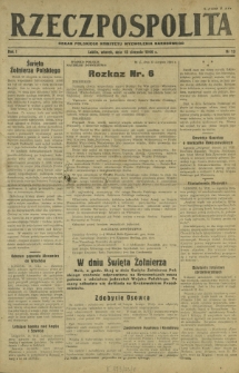 Rzeczpospolita : organ Polskiego Komitetu Wyzwolenia Narodowego. R. 1, nr 13 (15 sierpnia 1944)