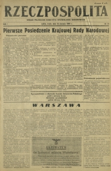 Rzeczpospolita : organ Polskiego Komitetu Wyzwolenia Narodowego. R. 1, nr 14 (16 sierpnia 1944)
