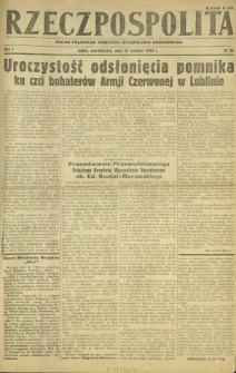 Rzeczpospolita : organ Polskiego Komitetu Wyzwolenia Narodowego. R. 1, nr 26 (28 sierpnia 1944)
