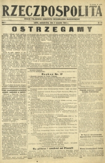 Rzeczpospolita : organ Polskiego Komitetu Wyzwolenia Narodowego. R. 1, nr 33 (4 września 1944)