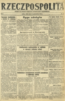 Rzeczpospolita : organ Polskiego Komitetu Wyzwolenia Narodowego. R. 1, nr 72 (14 października 1944)