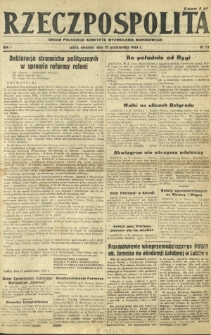 Rzeczpospolita : organ Polskiego Komitetu Wyzwolenia Narodowego. R. 1, nr 73 (15 października 1944)