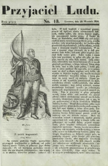 Przyjaciel Ludu : czyli tygodnik potrzebnych i pożytecznych wiadomości. R. 5, No 13 (29 września 1838)