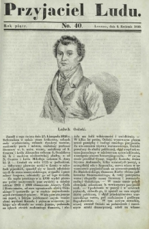 Przyjaciel Ludu : czyli tygodnik potrzebnych i pożytecznych wiadomości. R. 5, No 40 (6 kwietnia 1839)